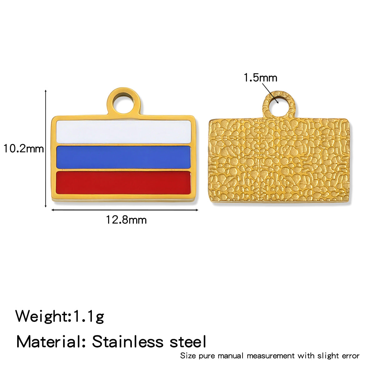 National Flag Pendant Made Of 304 Stainless Steel Featuring Enamel Craftsmanship