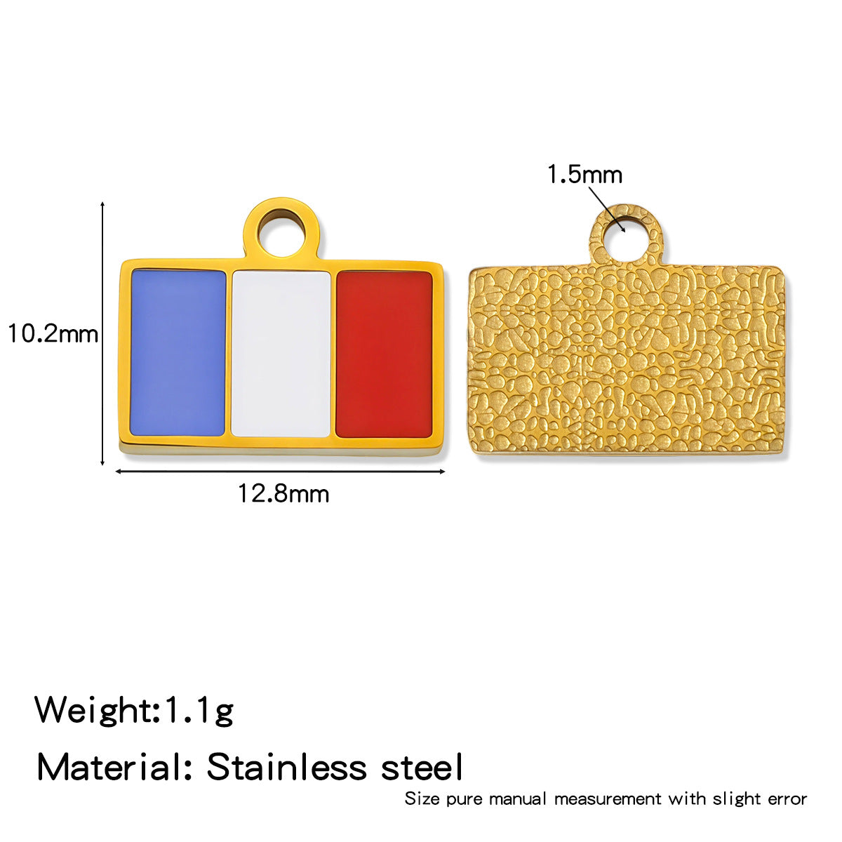 National Flag Pendant Made Of 304 Stainless Steel Featuring Enamel Craftsmanship
