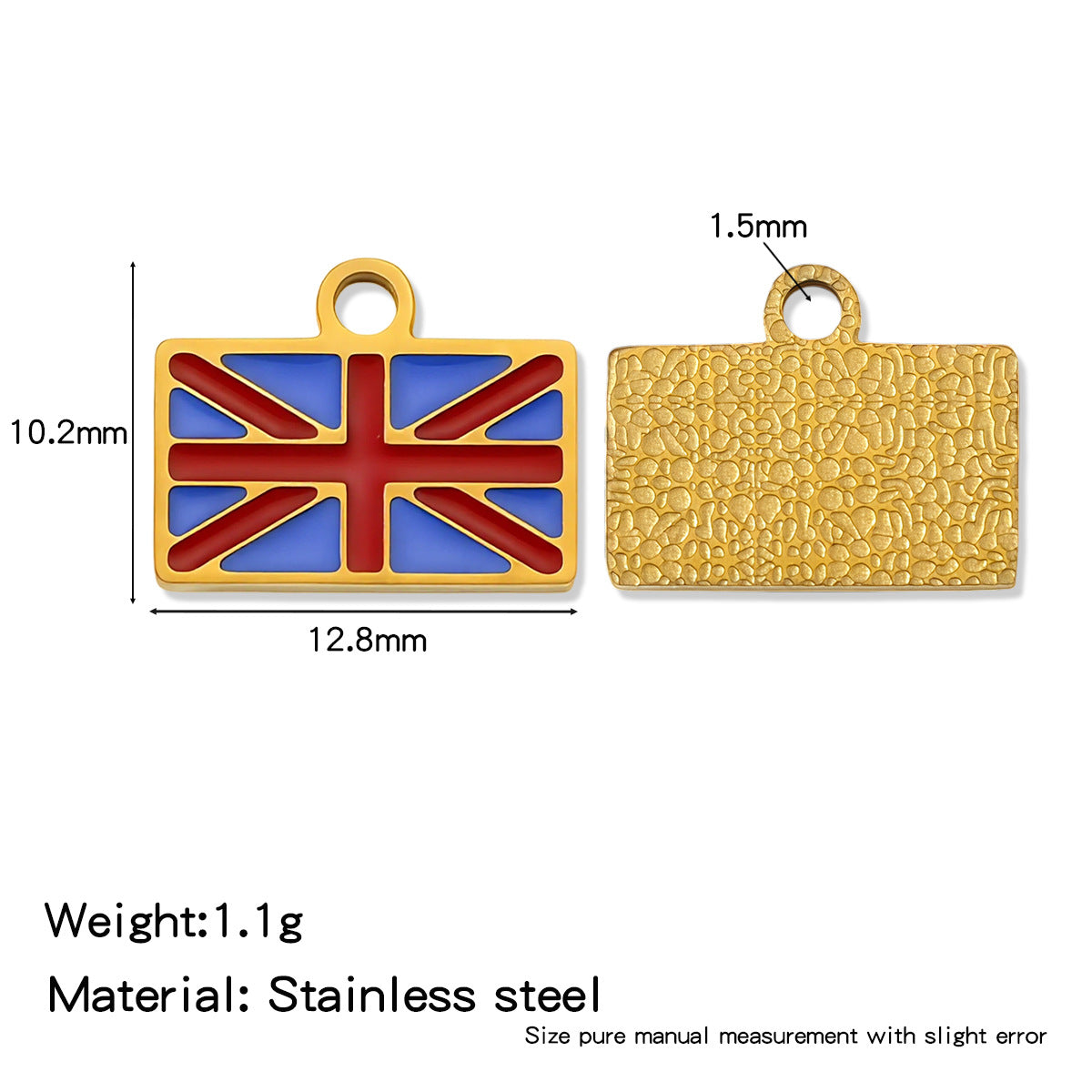 National Flag Pendant Made Of 304 Stainless Steel Featuring Enamel Craftsmanship