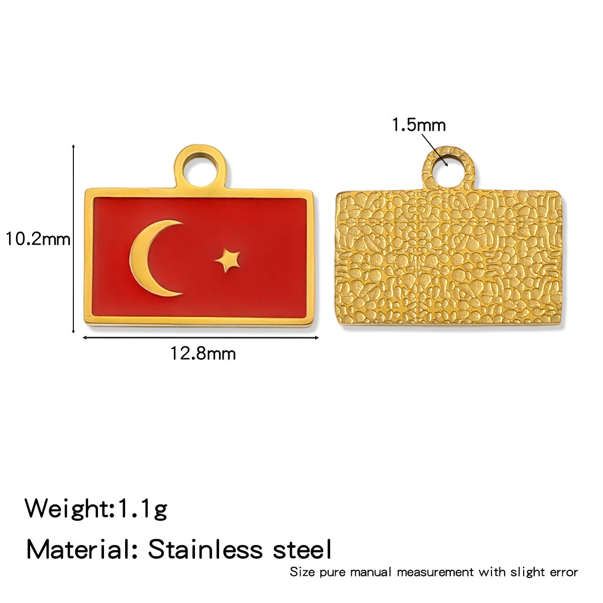 National Flag Pendant Made Of 304 Stainless Steel Featuring Enamel Craftsmanship