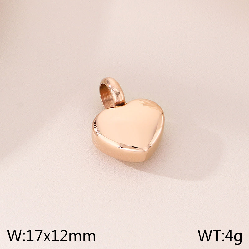 Heart Shape Pendant In 304 Stainless Steel With 18K Real Gold Plated 0.03µm PVD Coated Electroplated Finish, 1 Piece