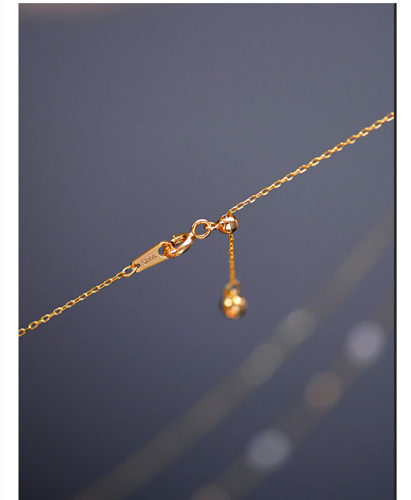 Sweet Double Layer Freshwater Pearl Necklace For Women With 18K Real Gold Plated Finish