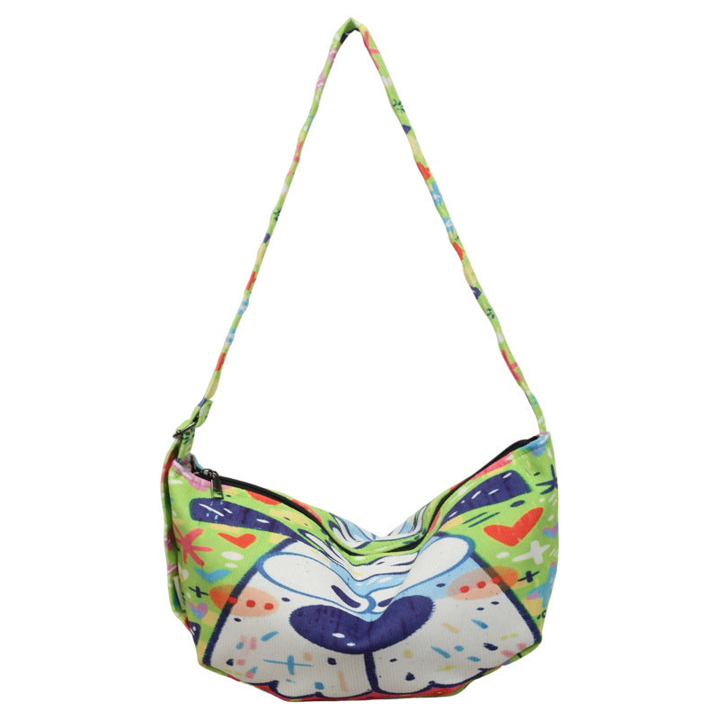 Cartoon Dumpling Shape Shoulder Bag For Women In Polyester With Single Shoulder Strap, Perfect For Spring