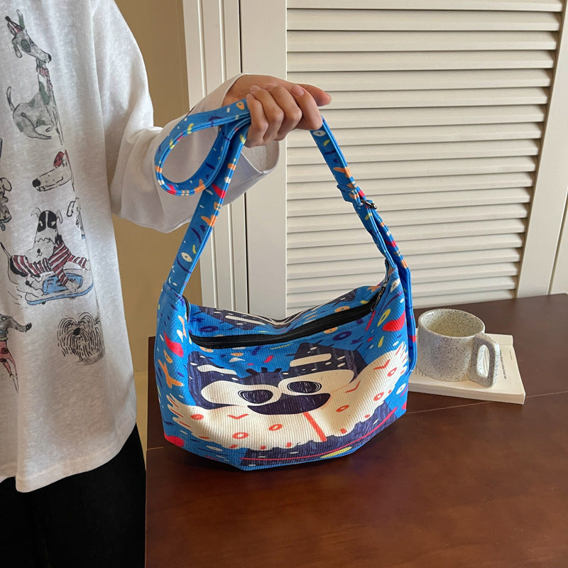 Cartoon Dumpling Shape Shoulder Bag For Women In Polyester With Single Shoulder Strap, Perfect For Spring