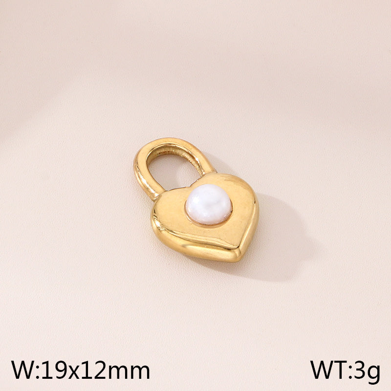 Heart Shape Pendant In 304 Stainless Steel With 18K Real Gold Plated 0.03µm Thick PVD Coated Electroplated Finish, 1 Piece