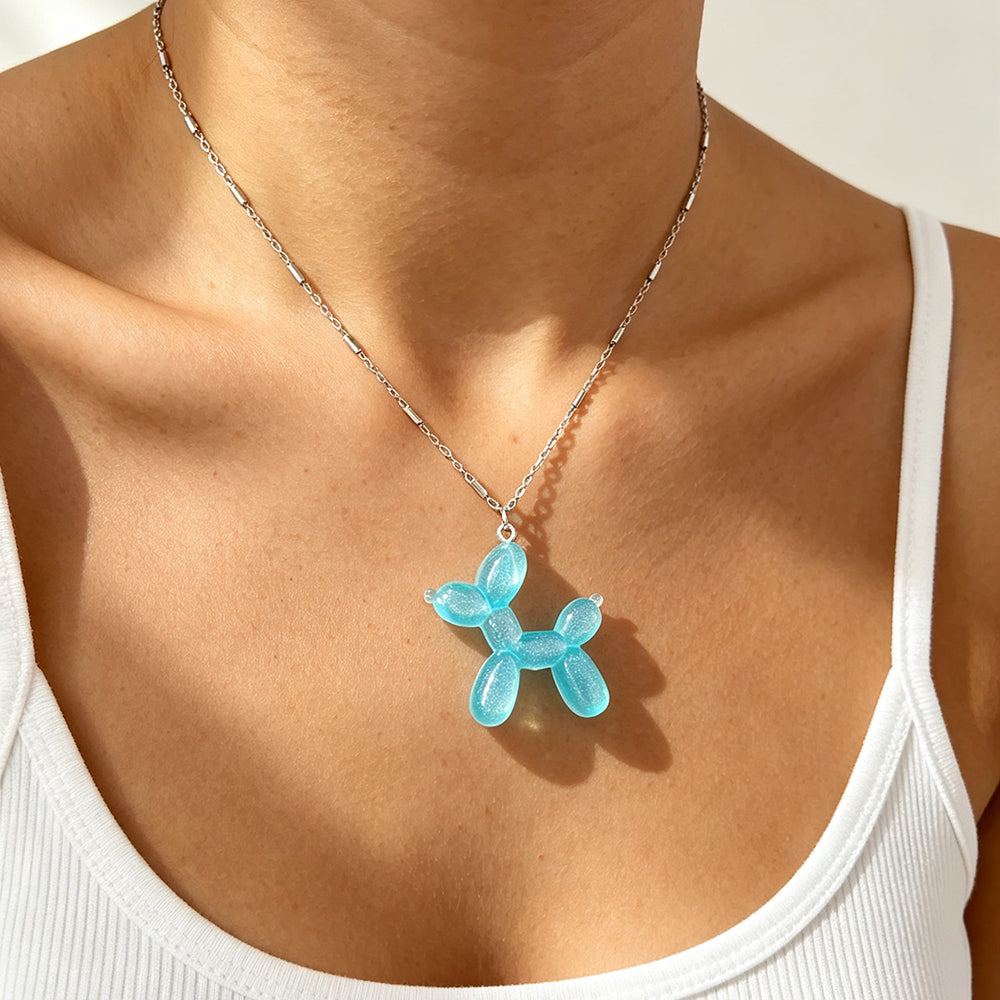 Electroplated Dog Necklace For Women In 304 Stainless Steel With 18K Real Gold PVD Coated And Cross Tube Chain