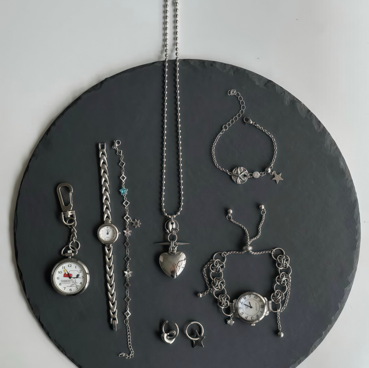 Heart Shape Sweater Chain Necklace For Women In  Style With Alloy Pendant And Electroplated 304 Stainless Steel Ball Chain