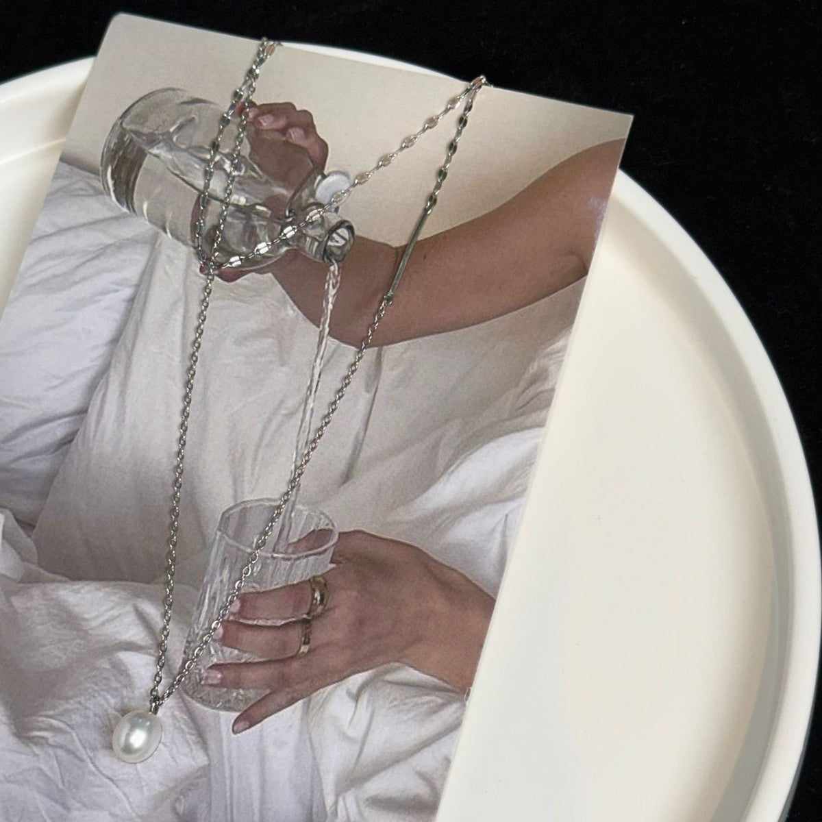Freshwater Pearl Long Necklace For Women With Copper Chain Featuring Baroque Pearl Inlay, Perfect For Casual Wear