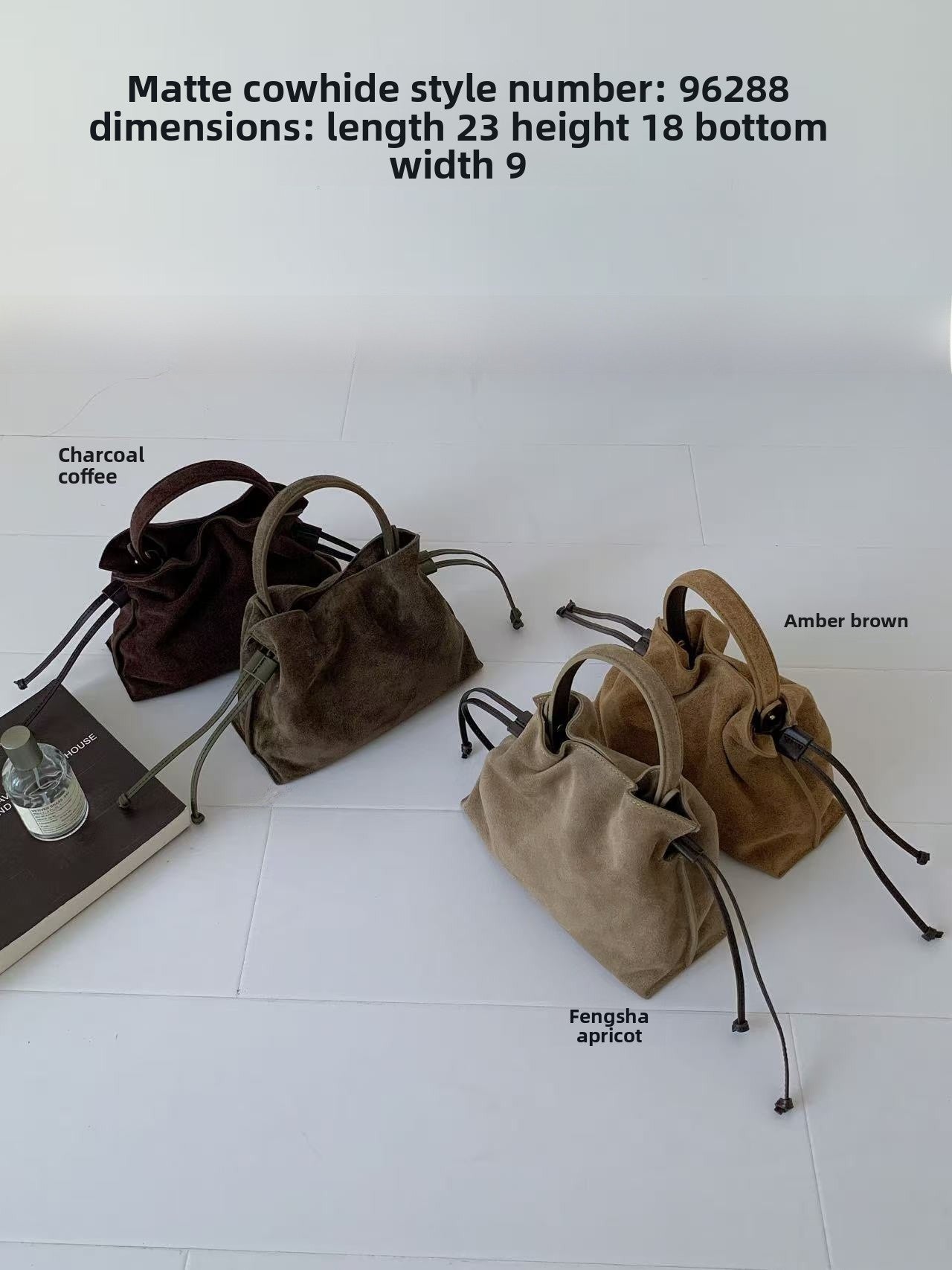 Genuine Leather Dumpling Shape Handbag With Folds Featuring Top Handle, Perfect For Autumn