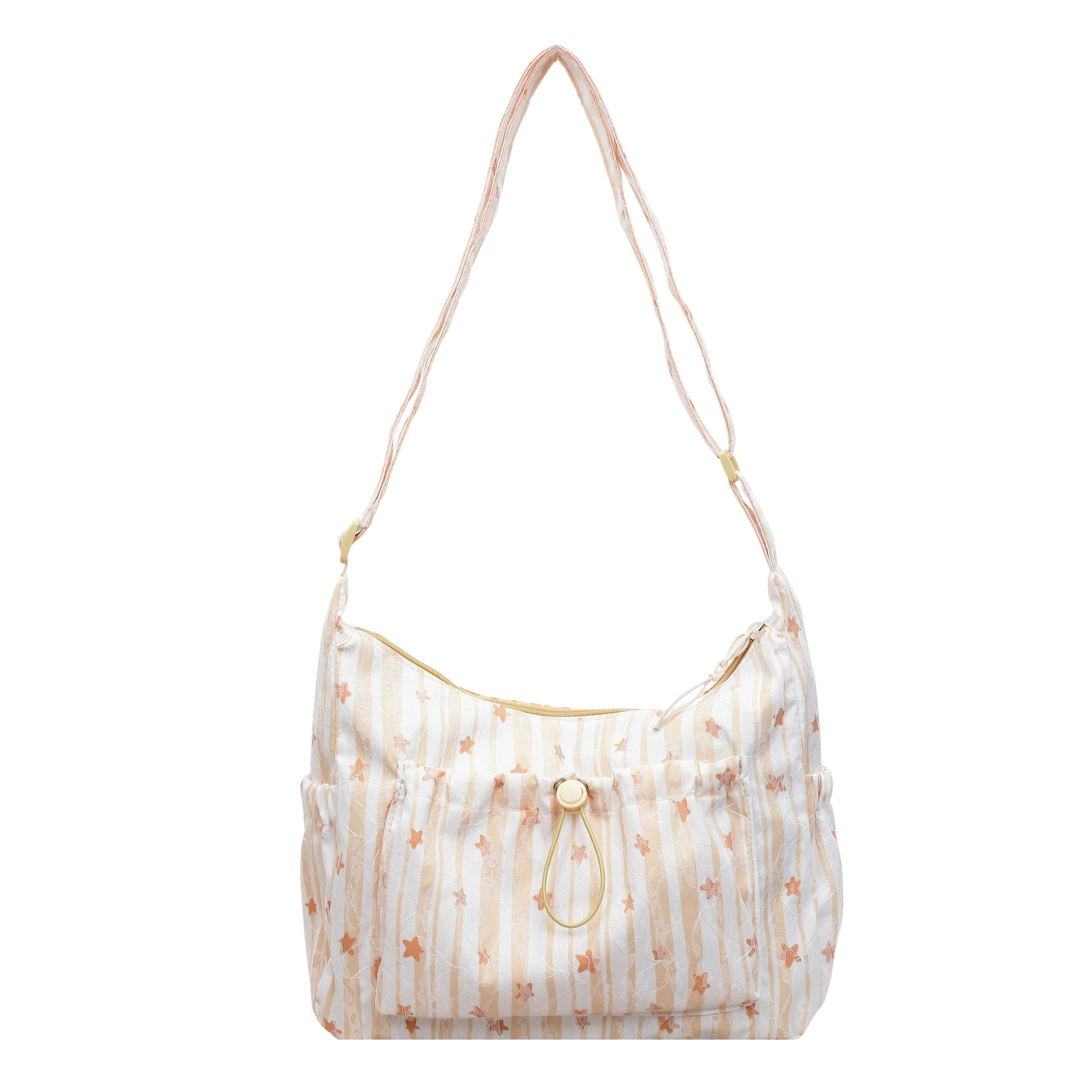 Ditsy Floral Bucket Shoulder Bag For Women With Single Shoulder Strap, Perfect For Spring