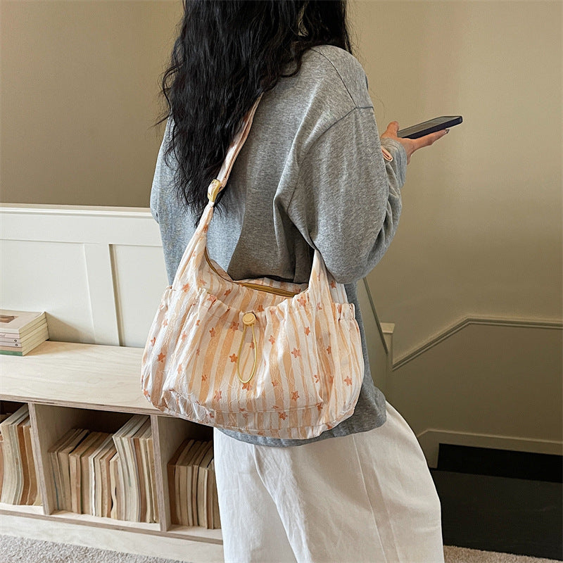 Ditsy Floral Bucket Shoulder Bag For Women With Single Shoulder Strap, Perfect For Spring