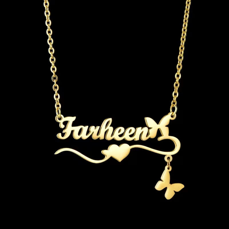 Heart Shape Pendant Necklace In Real Gold Plated 304 Stainless Steel With Unisex Cable Chain