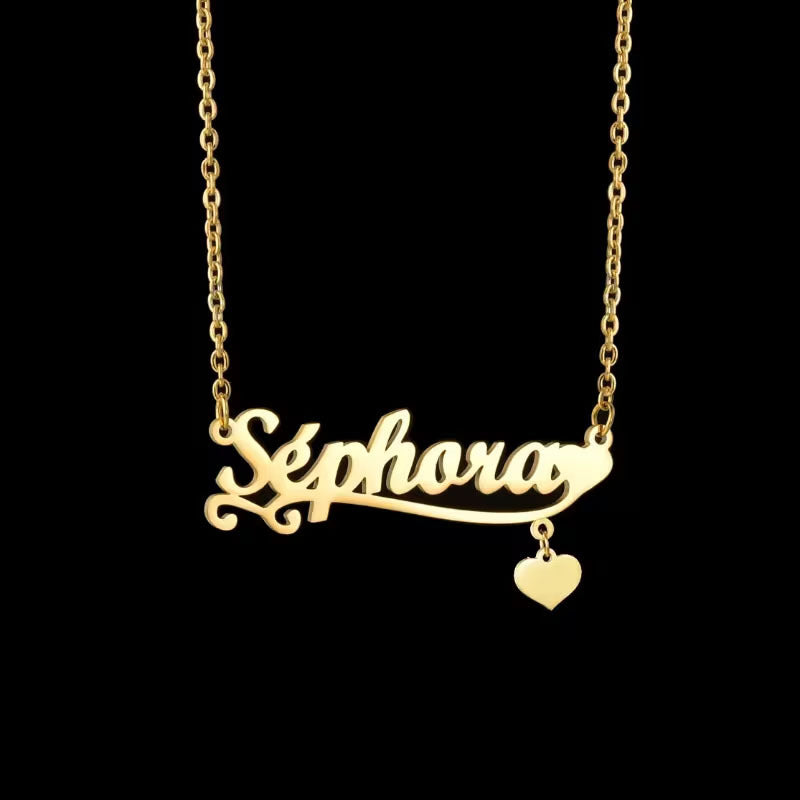 Heart Shape Pendant Necklace In Real Gold Plated 304 Stainless Steel With Unisex Cable Chain