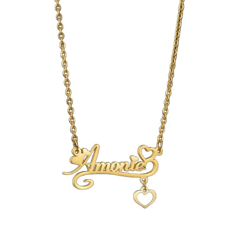 Heart Shape Pendant Necklace In Real Gold Plated 304 Stainless Steel With Unisex Cable Chain