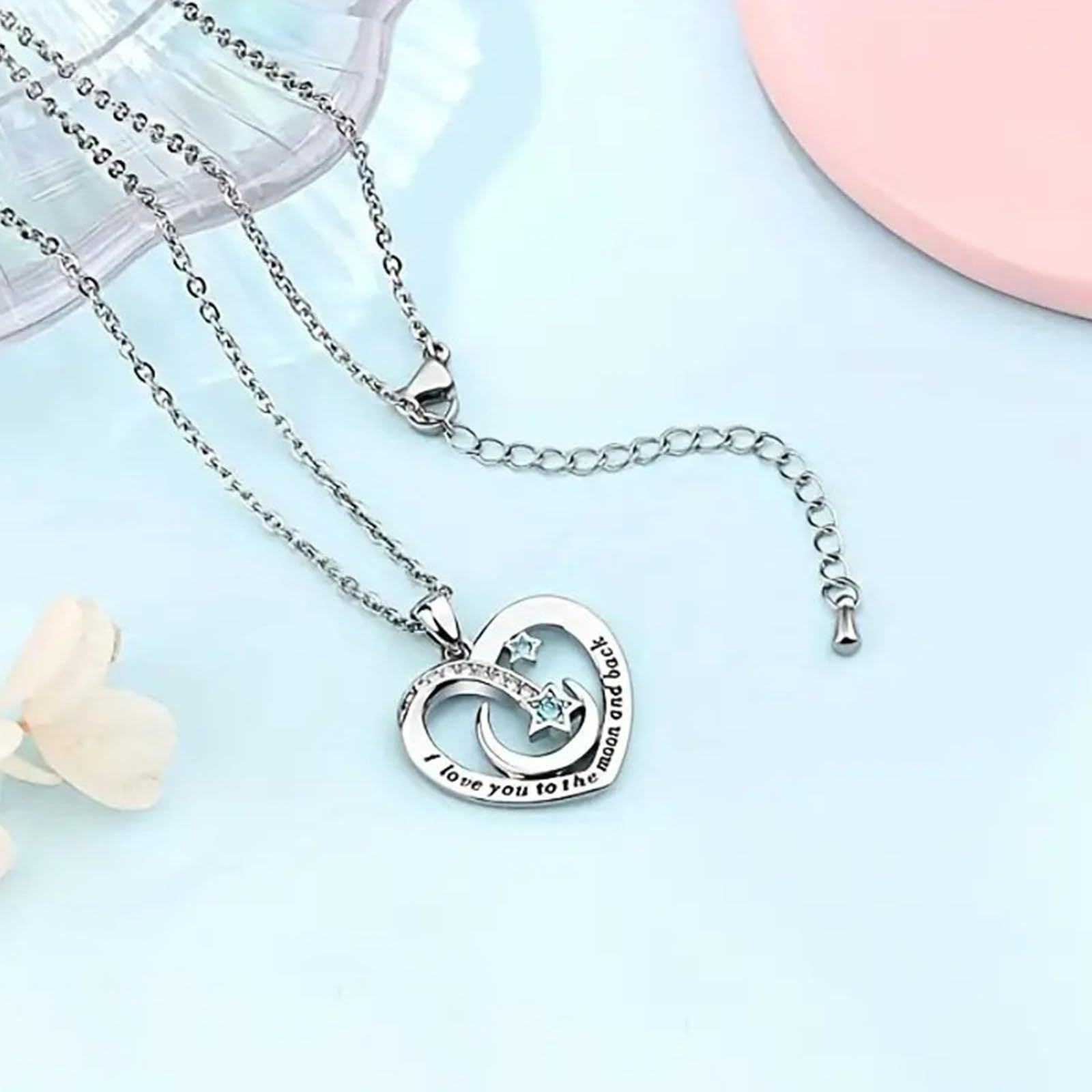 Heart Shape Necklace For Women In 304 Stainless Steel With Rhinestones, Electroplated Finish, Perfect For Casual Wear
