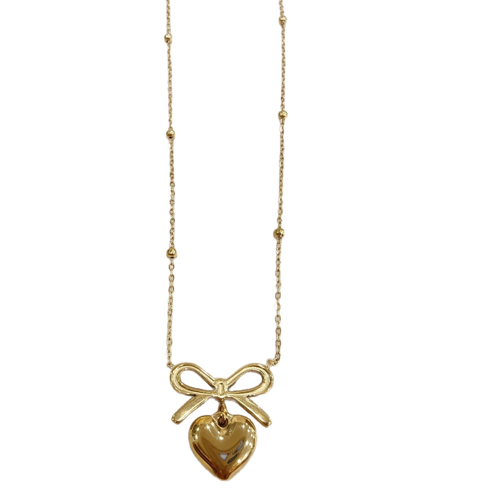 Heart Shape Pendant Necklace In 304 Stainless Steel With PVD Coated 18K Real Gold Plated Finish For Adults, Perfect For Daily Wear