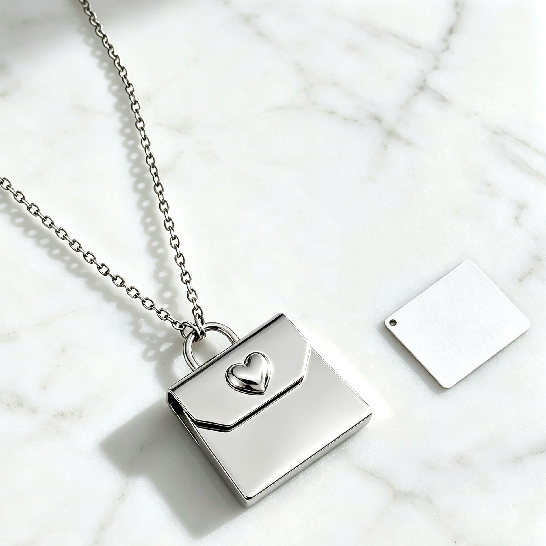 Heart Shape Necklace For Women In Steel Color, 304 Stainless Steel With Cable Chain, PVD Coated And Real Gold Plated