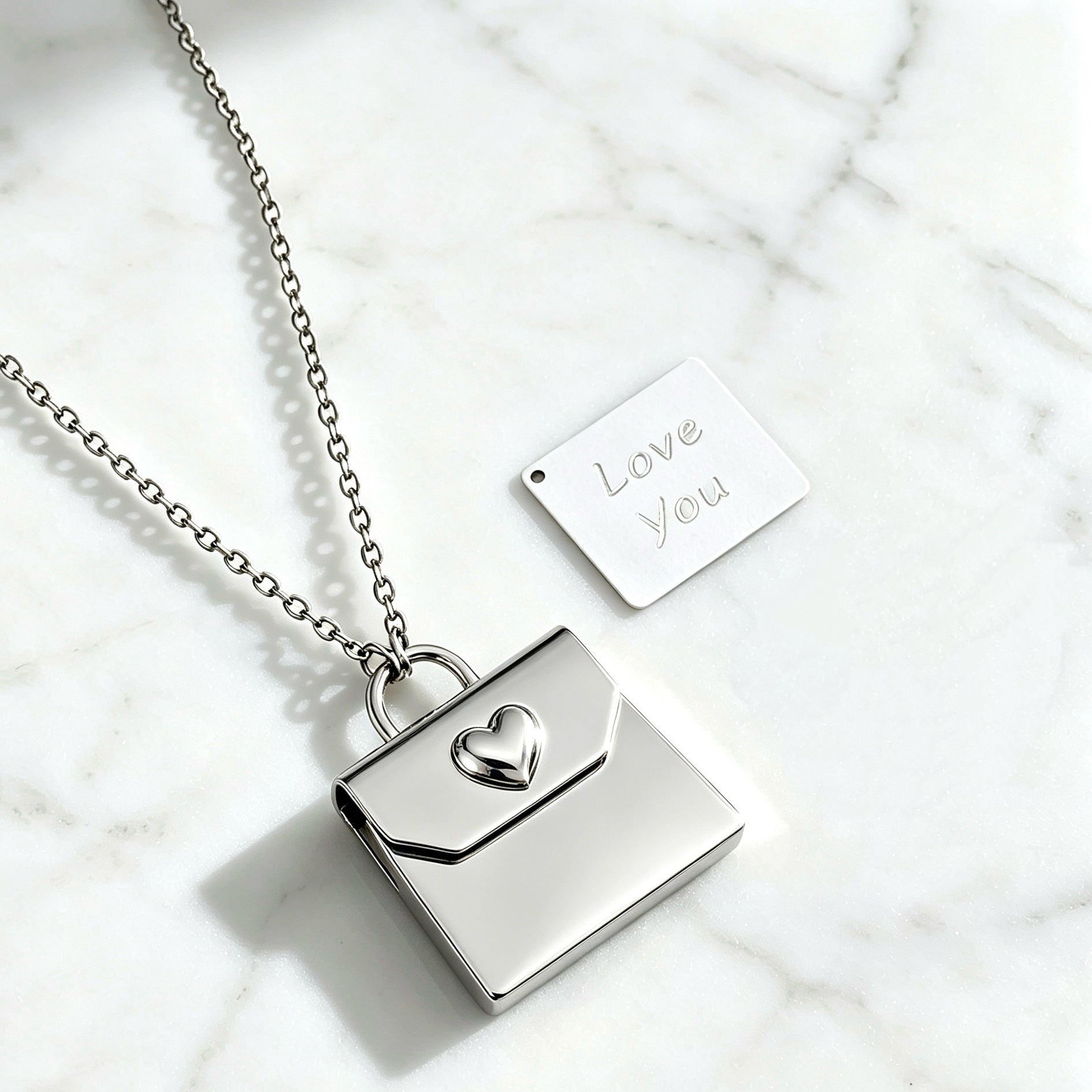 Heart Shape Necklace For Women In Steel Color, 304 Stainless Steel With Cable Chain, PVD Coated And Real Gold Plated