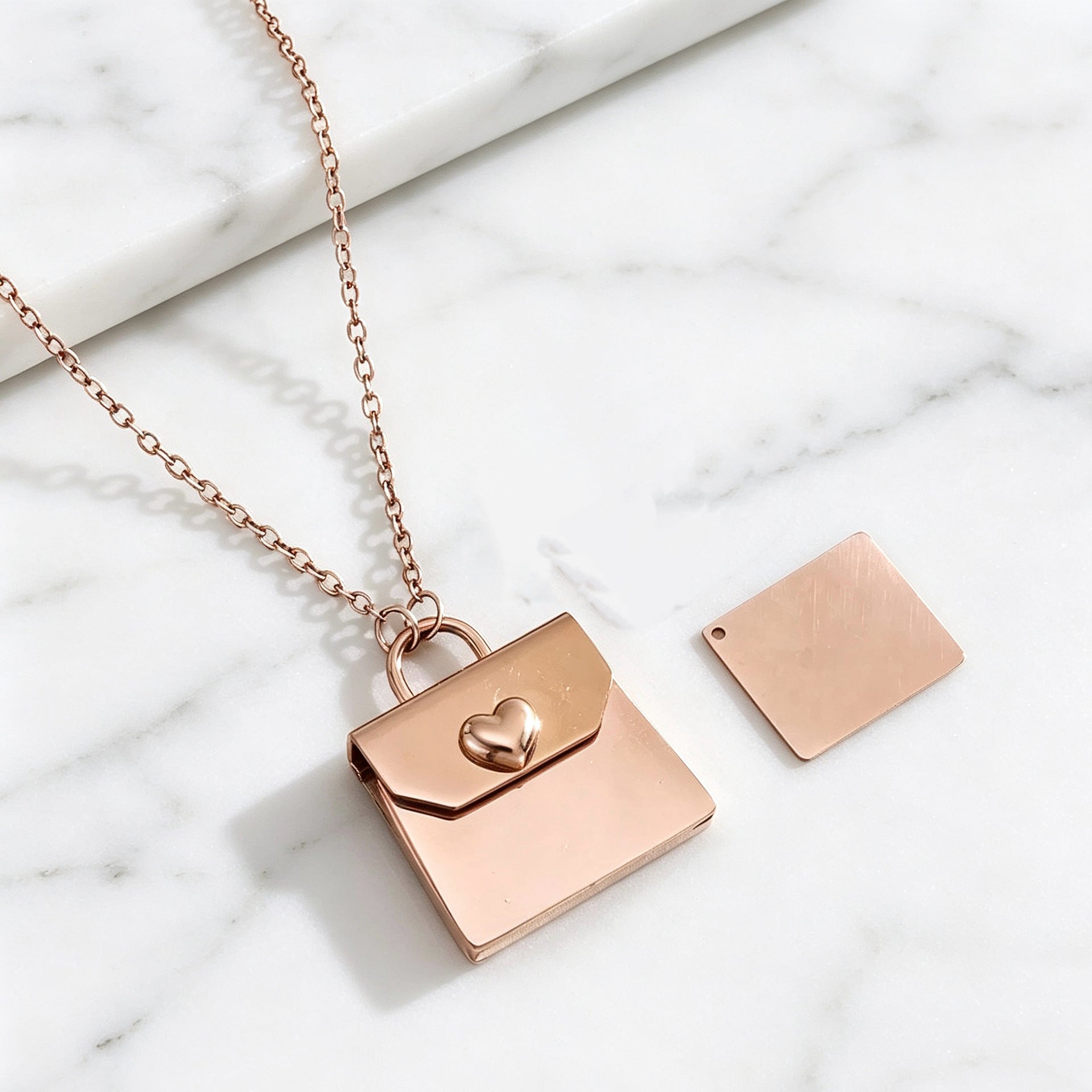 Heart Shape Necklace For Women In Steel Color, 304 Stainless Steel With Cable Chain, PVD Coated And Real Gold Plated