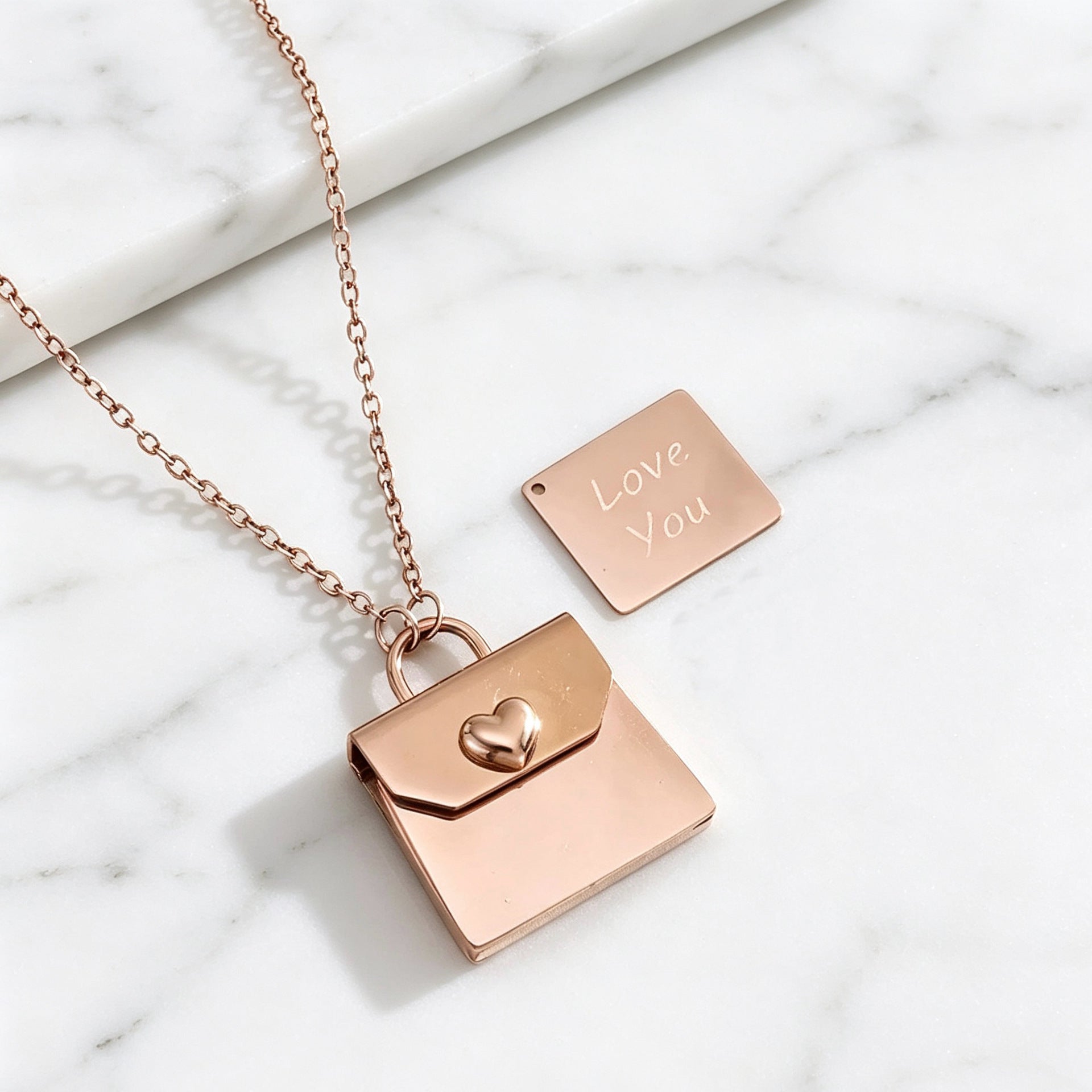 Heart Shape Necklace For Women In Steel Color, 304 Stainless Steel With Cable Chain, PVD Coated And Real Gold Plated
