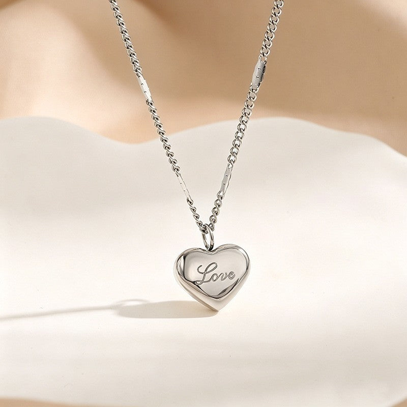 Heart Shape Necklace For Women Featuring Titanium Steel Pendant With 18K Real Gold Plated PVD Coating