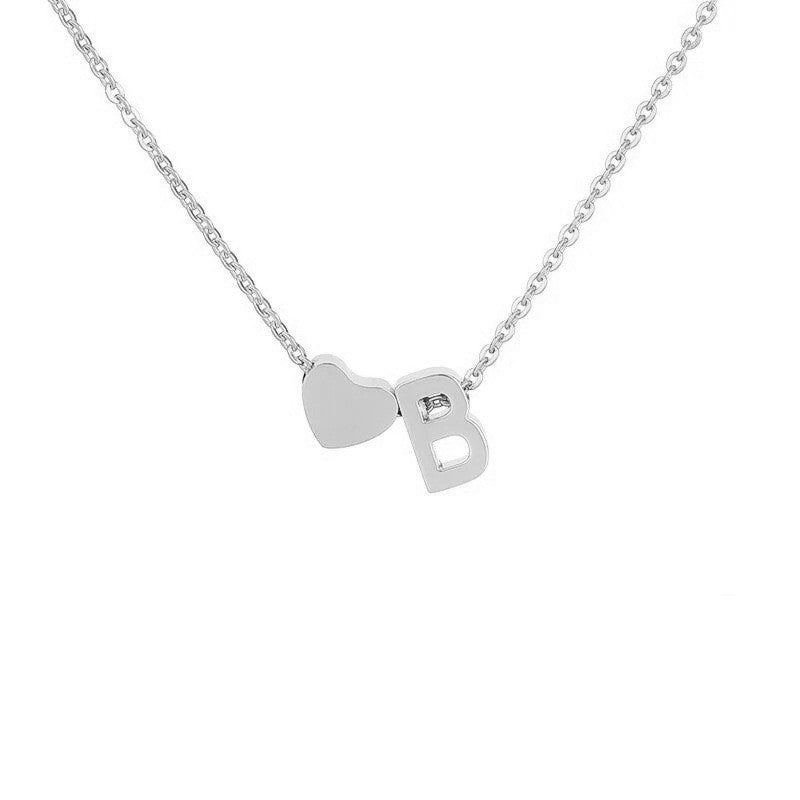 Heart Shape Necklace For Women In Steel Color, Real Gold Plated Titanium Steel Pendant With Cable Chain