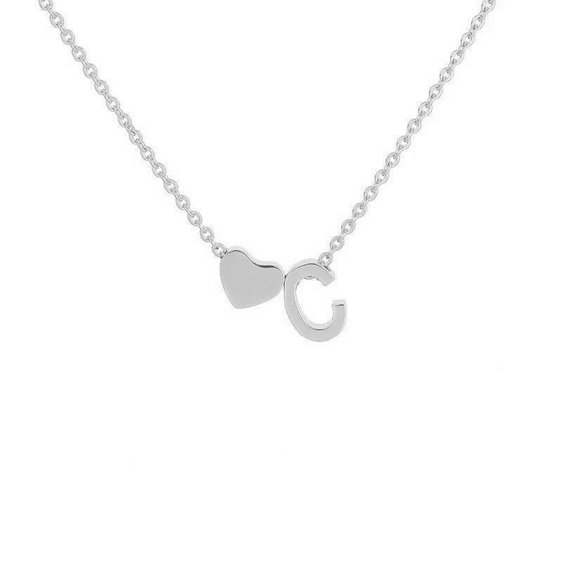 Heart Shape Necklace For Women In Steel Color, Real Gold Plated Titanium Steel Pendant With Cable Chain