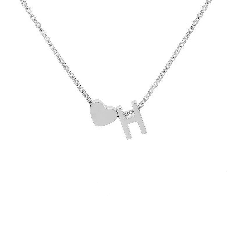 Heart Shape Necklace For Women In Steel Color, Real Gold Plated Titanium Steel Pendant With Cable Chain