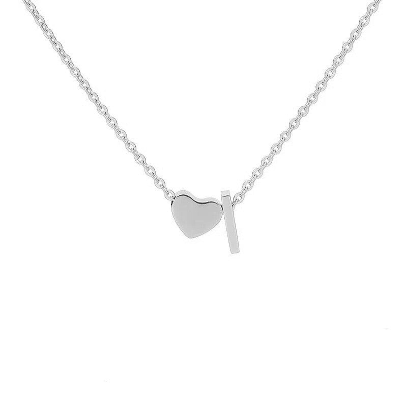 Heart Shape Necklace For Women In Steel Color, Real Gold Plated Titanium Steel Pendant With Cable Chain