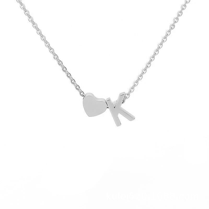 Heart Shape Necklace For Women In Steel Color, Real Gold Plated Titanium Steel Pendant With Cable Chain