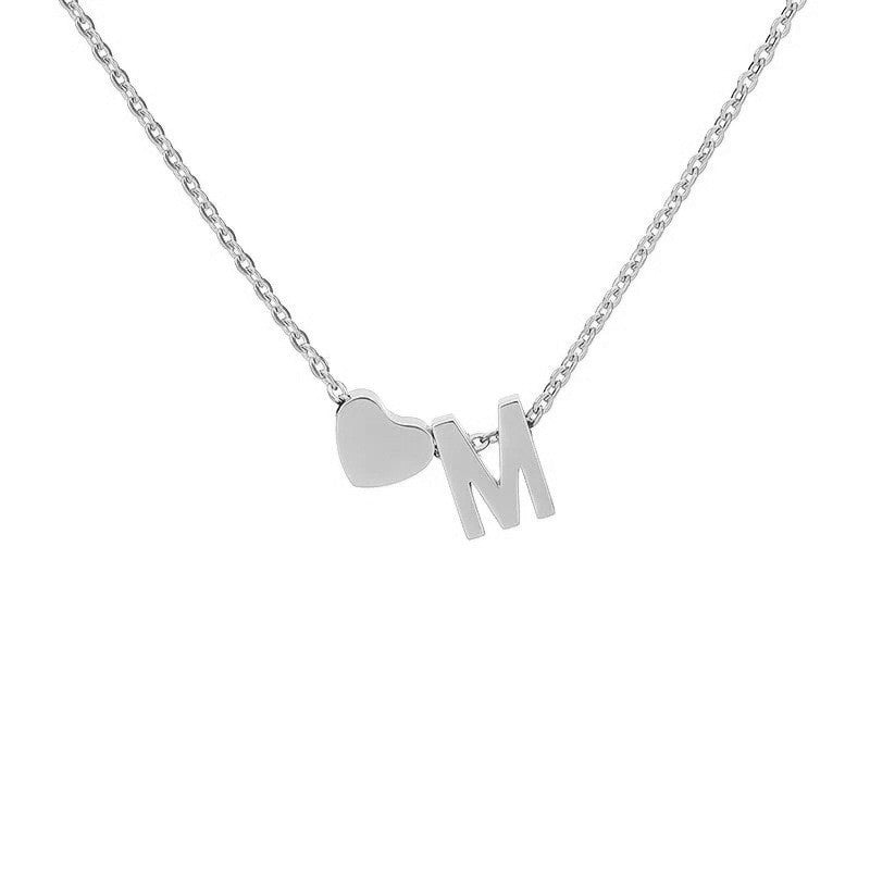Heart Shape Necklace For Women In Steel Color, Real Gold Plated Titanium Steel Pendant With Cable Chain