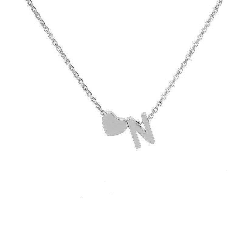 Heart Shape Necklace For Women In Steel Color, Real Gold Plated Titanium Steel Pendant With Cable Chain