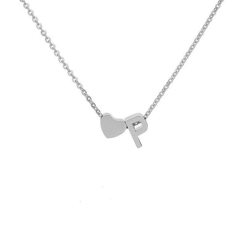 Heart Shape Necklace For Women In Steel Color, Real Gold Plated Titanium Steel Pendant With Cable Chain