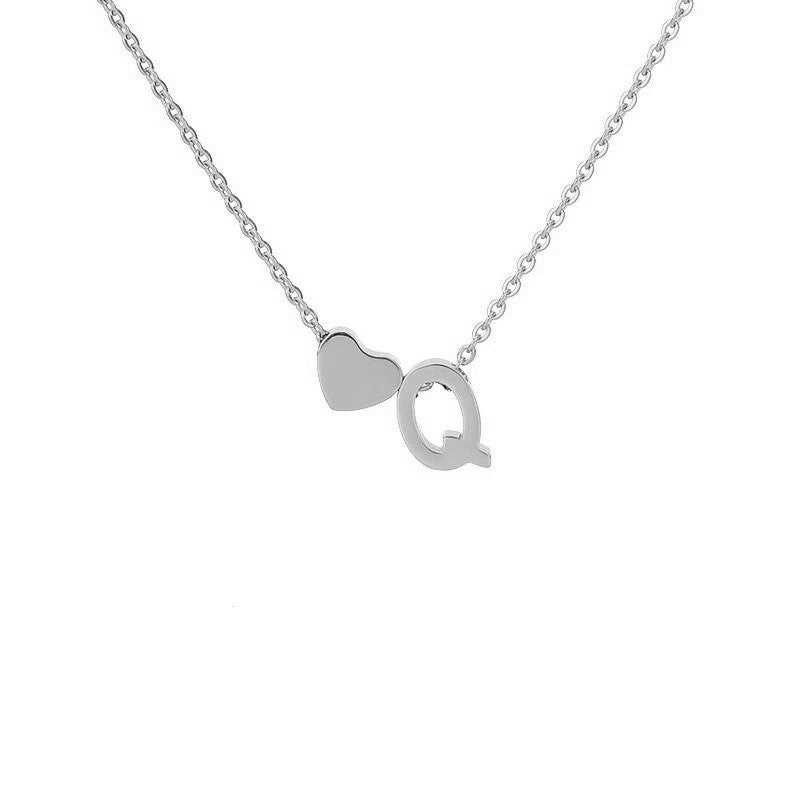 Heart Shape Necklace For Women In Steel Color, Real Gold Plated Titanium Steel Pendant With Cable Chain