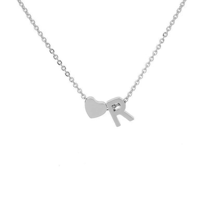 Heart Shape Necklace For Women In Steel Color, Real Gold Plated Titanium Steel Pendant With Cable Chain