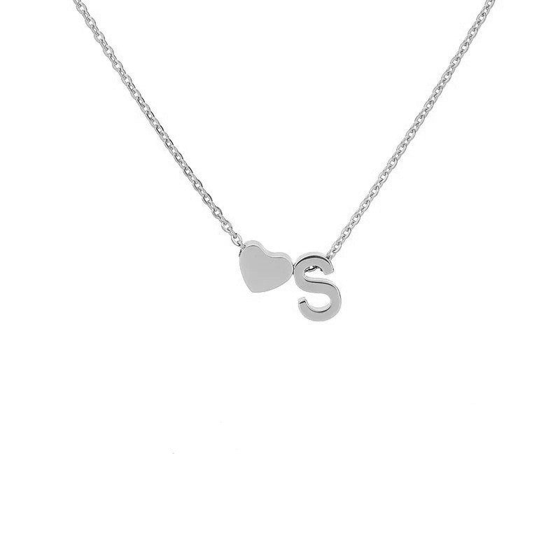 Heart Shape Necklace For Women In Steel Color, Real Gold Plated Titanium Steel Pendant With Cable Chain