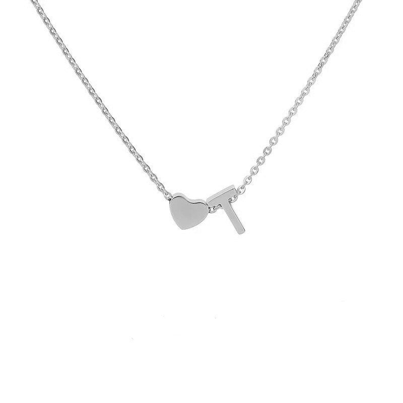 Heart Shape Necklace For Women In Steel Color, Real Gold Plated Titanium Steel Pendant With Cable Chain