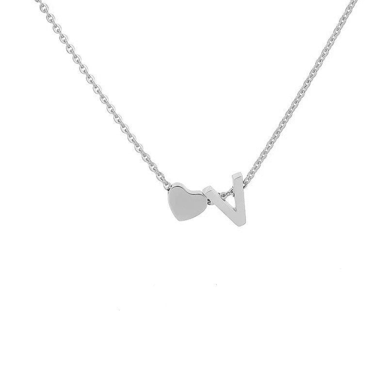 Heart Shape Necklace For Women In Steel Color, Real Gold Plated Titanium Steel Pendant With Cable Chain