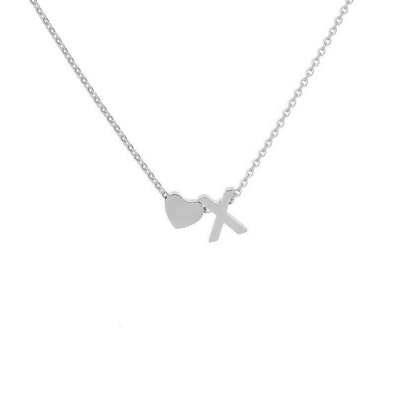 Heart Shape Necklace For Women In Steel Color, Real Gold Plated Titanium Steel Pendant With Cable Chain