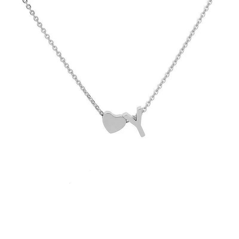Heart Shape Necklace For Women In Steel Color, Real Gold Plated Titanium Steel Pendant With Cable Chain