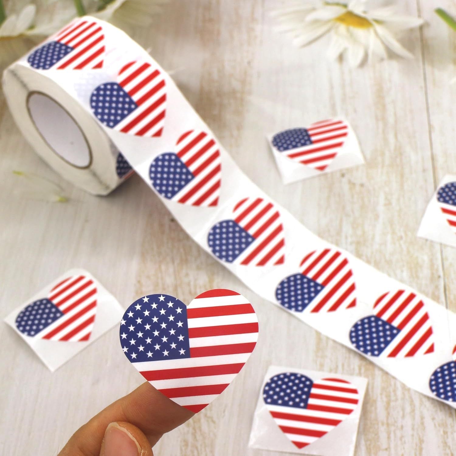 National Flag Independence Day Stickers, 1 Roll Copper Plate Sticker For Festival Celebration