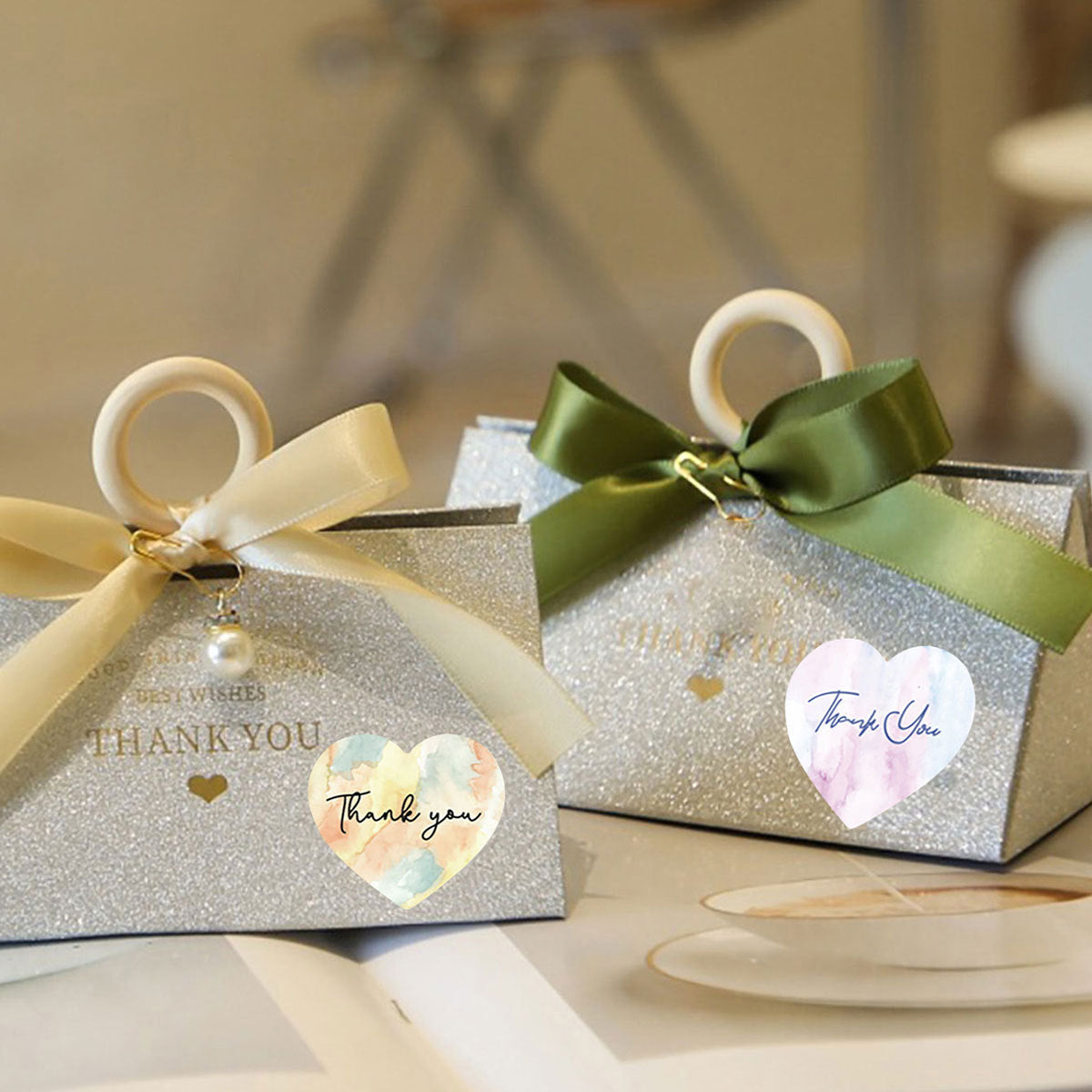 Heart Shape Wedding Stickers 1 Roll Copper Plate Sticker For Wedding Decorations