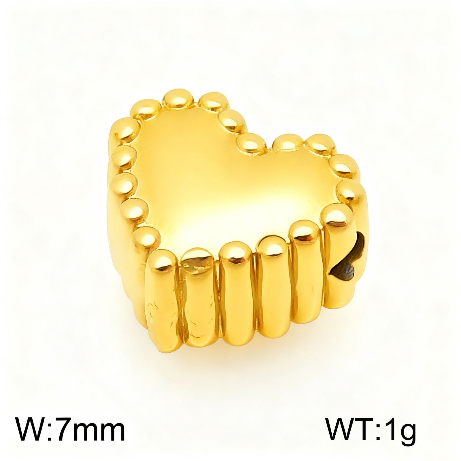 Heart Shape Pendant In 304 Stainless Steel With 18K Real Gold Plated 0.03µm PVD Coated Electroplated Finish, 1 Piece