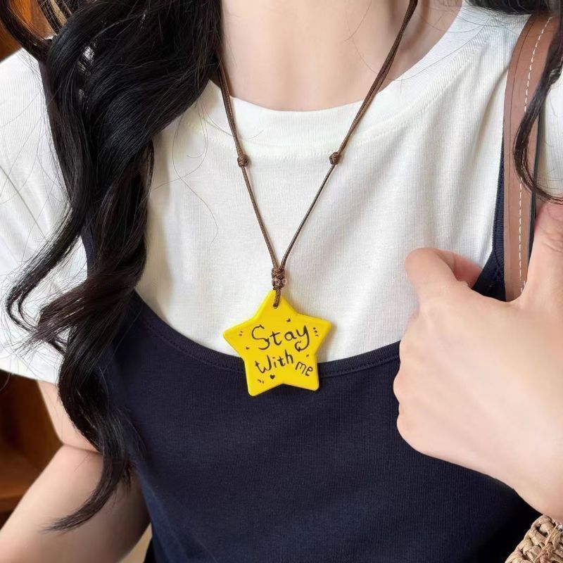 Ocean Silver Bohemian Sweater Chain Necklace For Women With Leather Rope Chain And Alloy Pendant
