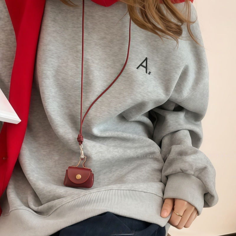 Ocean Silver Bohemian Sweater Chain Necklace For Women With Leather Rope Chain And Alloy Pendant
