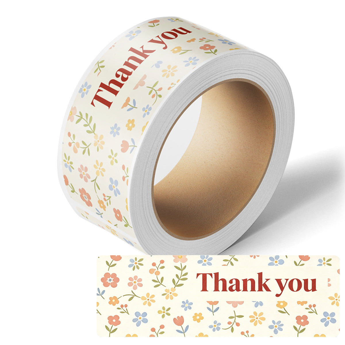 Flowers Paper Stickers, 1 Roll Of Decorative Floral Stickers For Stationery
