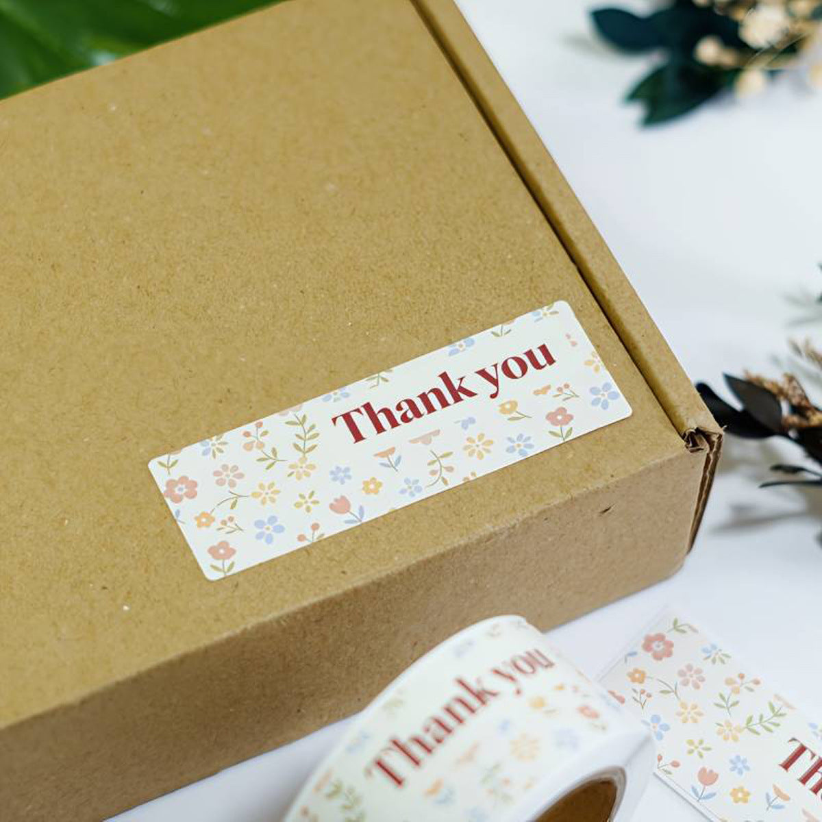 Flowers Paper Stickers, 1 Roll Of Decorative Floral Stickers For Stationery