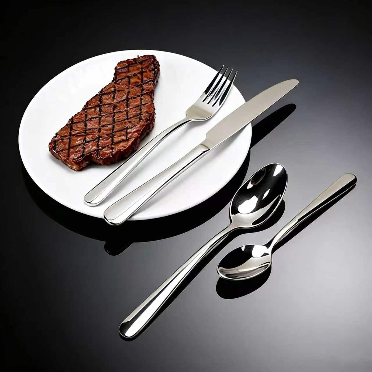Elegant Solid Color Tableware Set With 304 Stainless Steel Inner Liner, Perfect For Birthday Celebrations