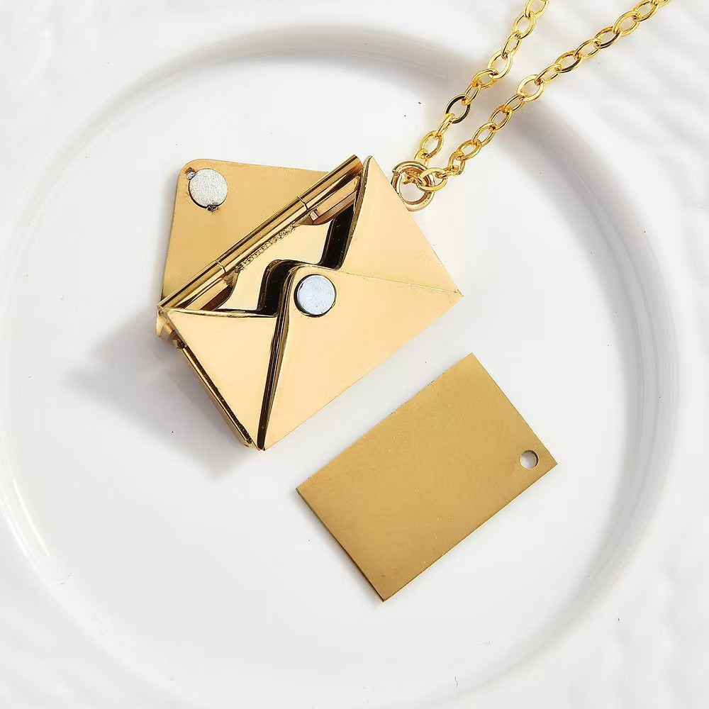 Heart Shape Necklace In Gold Featuring Electroplated Titanium Steel Pendant With Unisex Cable Chain
