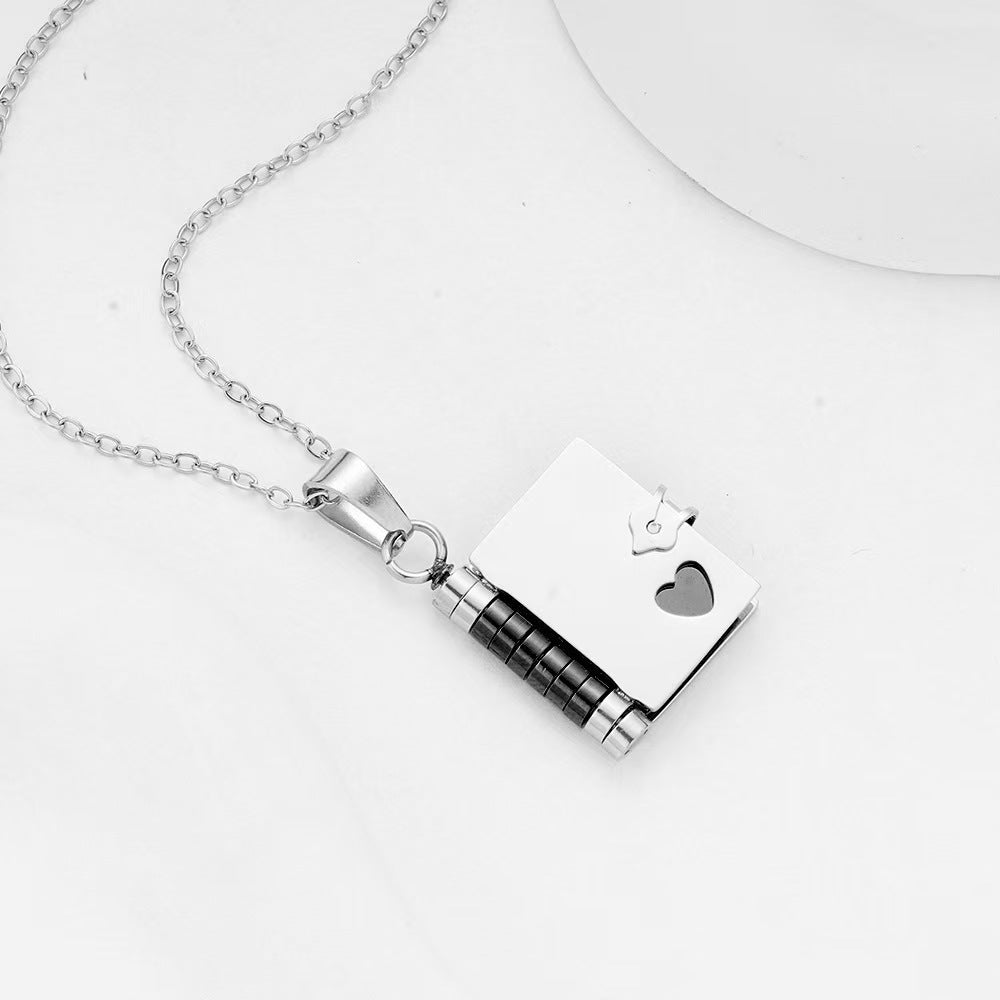 Heart Shape Necklace In Gold Featuring Electroplated Titanium Steel Pendant With Unisex Cable Chain